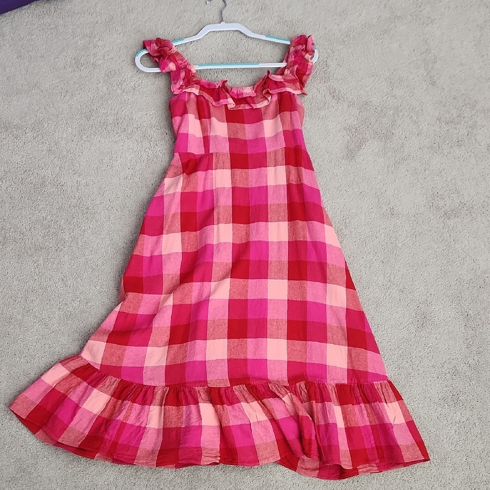 kate spade Pink and Red Gingham Midi Dress - Picture 9 of 9